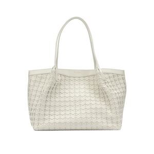 SERAPIAN Woven Leather Tote Bag Women WHITE Handbags